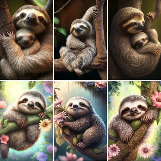 Various Sloth Diamond Art Kits