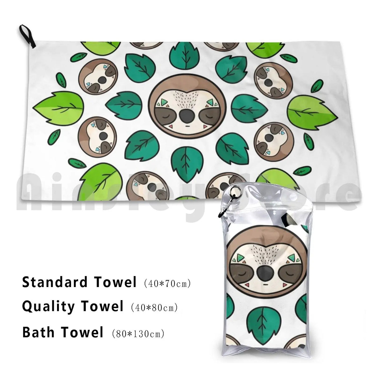Mandala Sloth Bath Towel