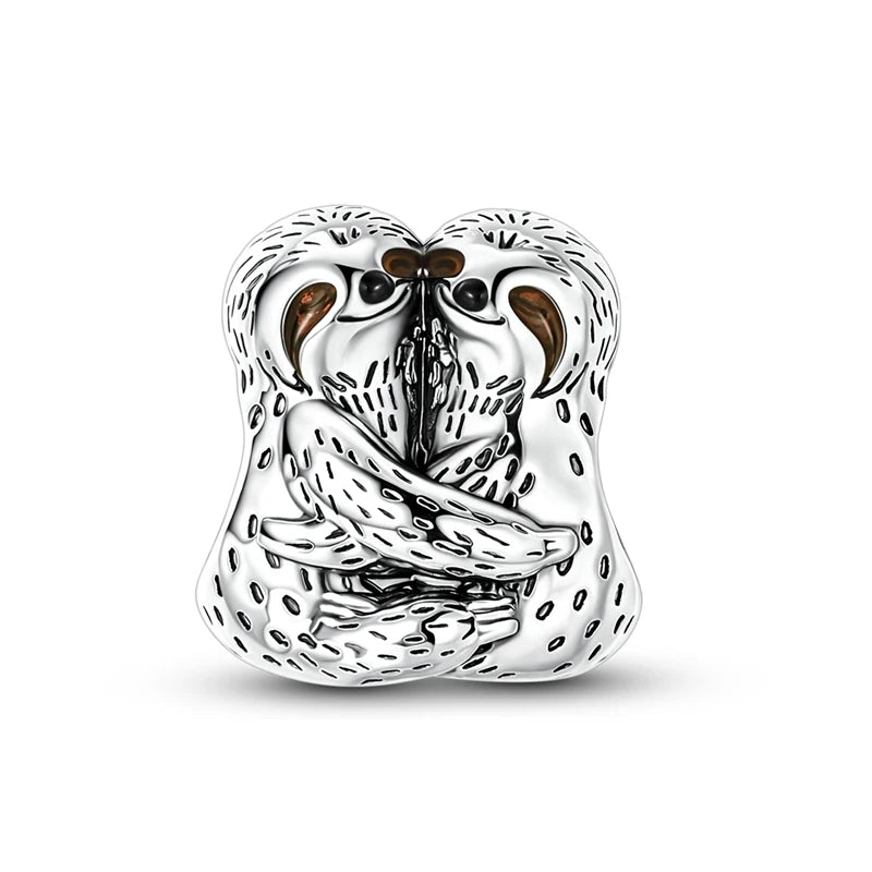 Sterling Silver Sloth Couple Bead Charm