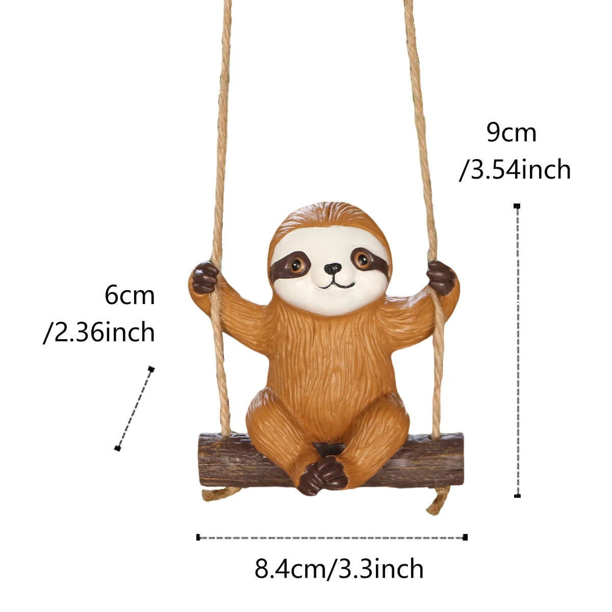 Sloth On A Swing Garden Ornament