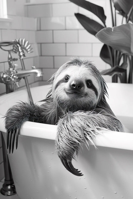 Black & White Sloth Poster