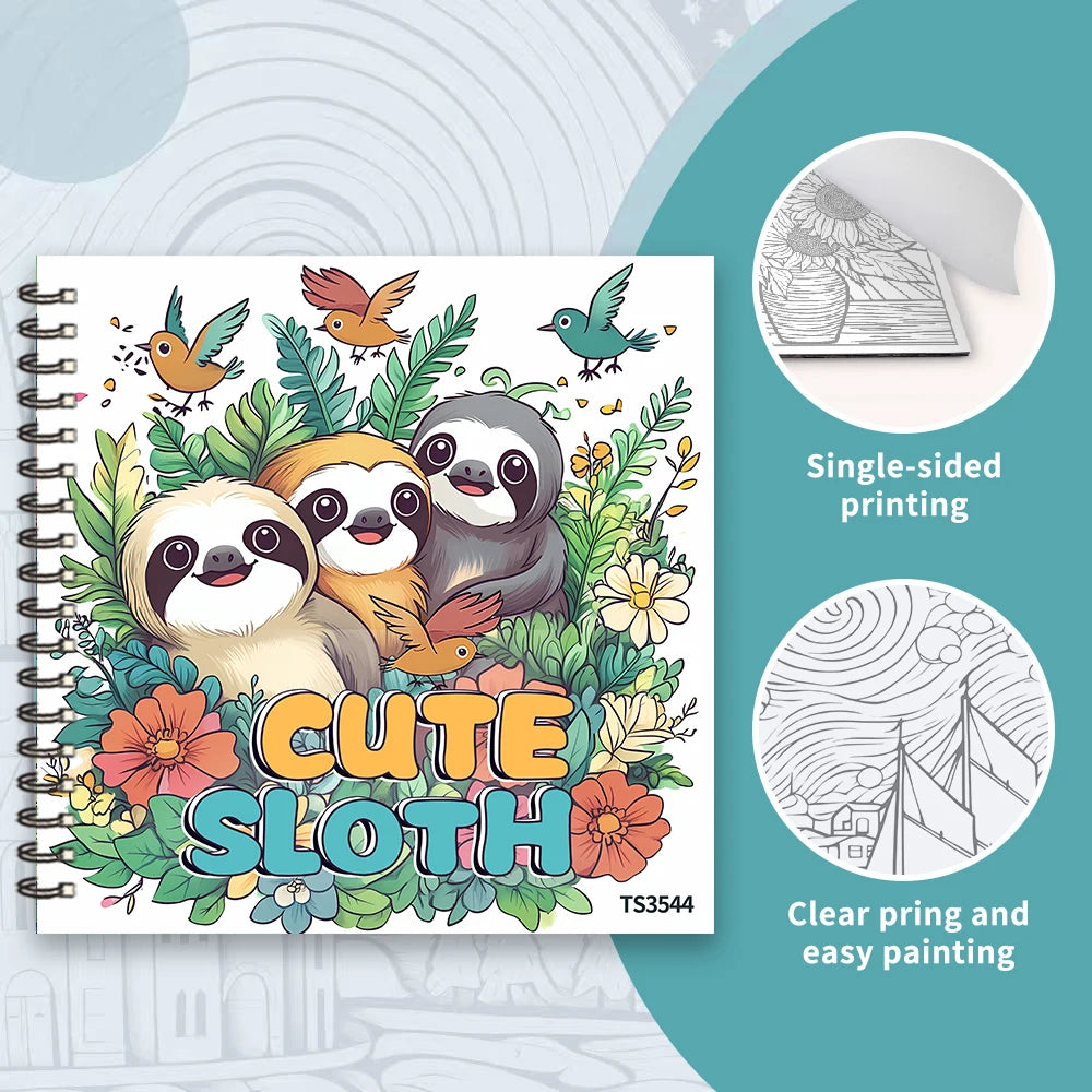 Sloth Colouring Book