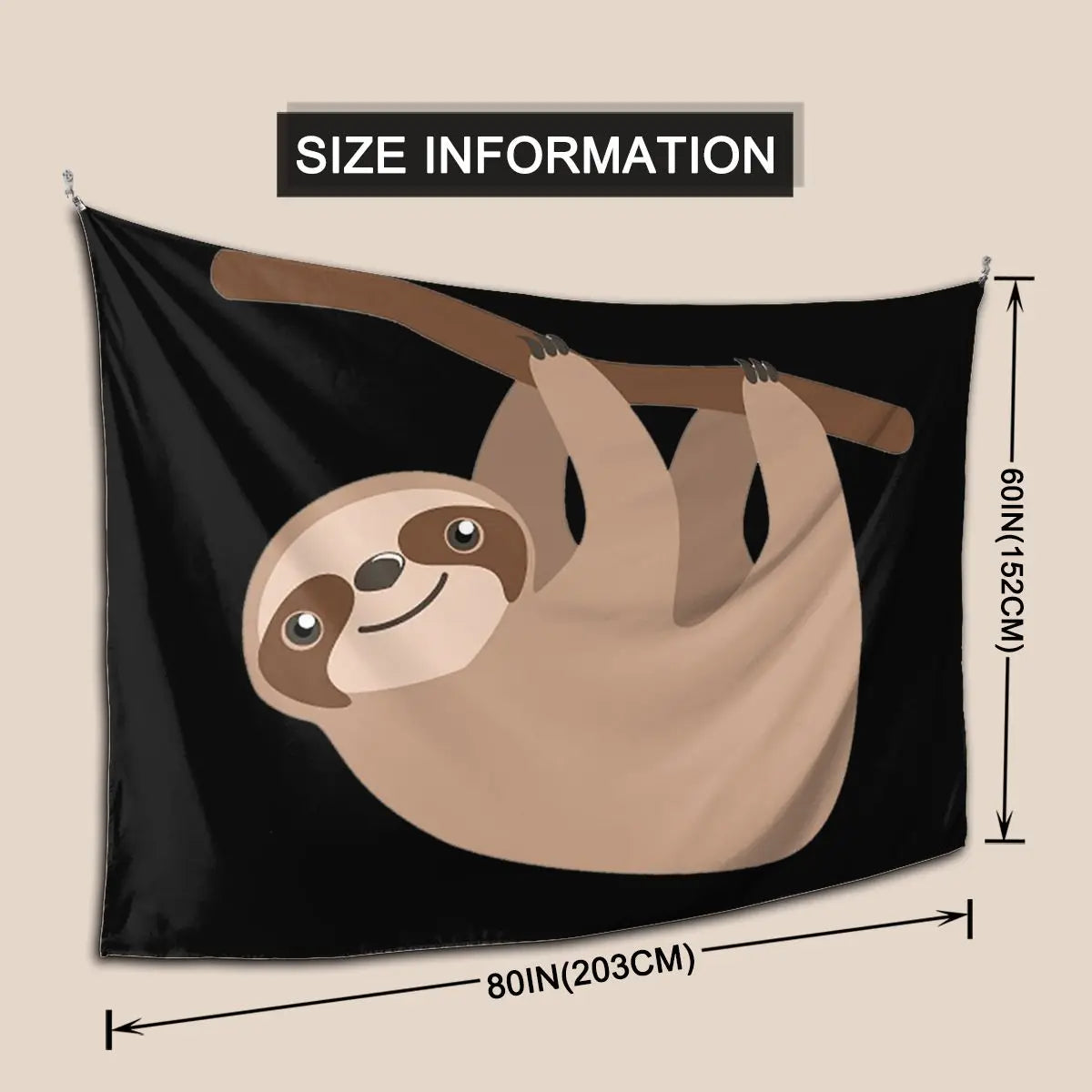 Cute Baby Sloth Design Wall Hanging Tapestry