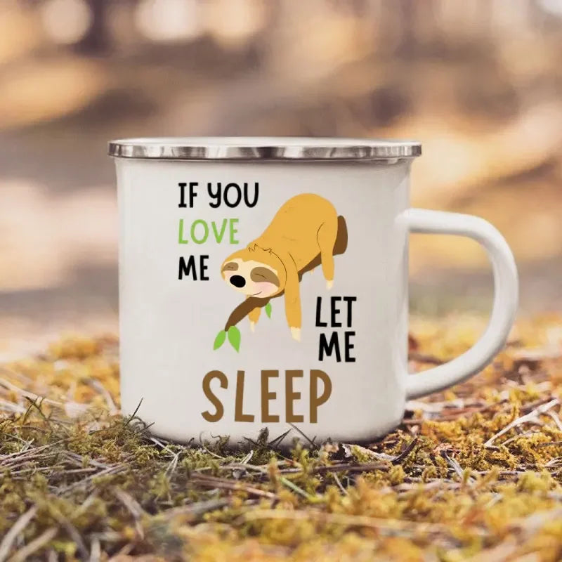 If You Love Me Sloth Enamel Mug
