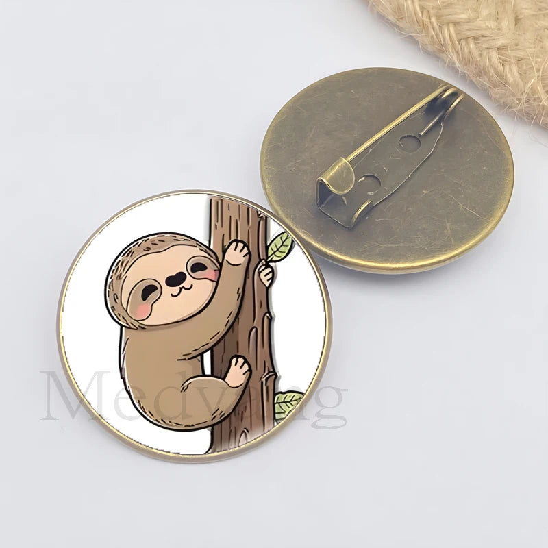 Cute sloth brooch