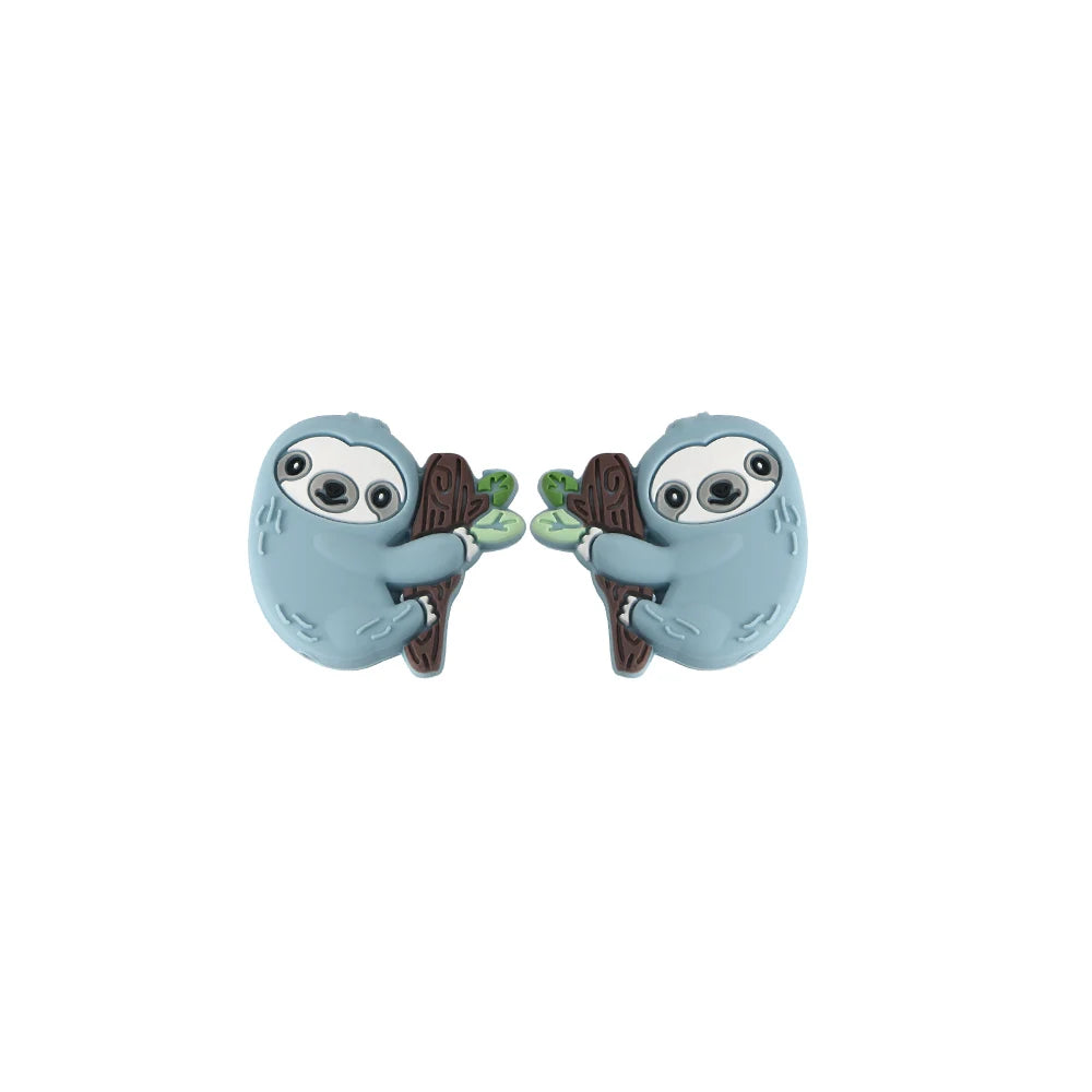 5 Piece Cartoon Mini Sloth Silicone Beads