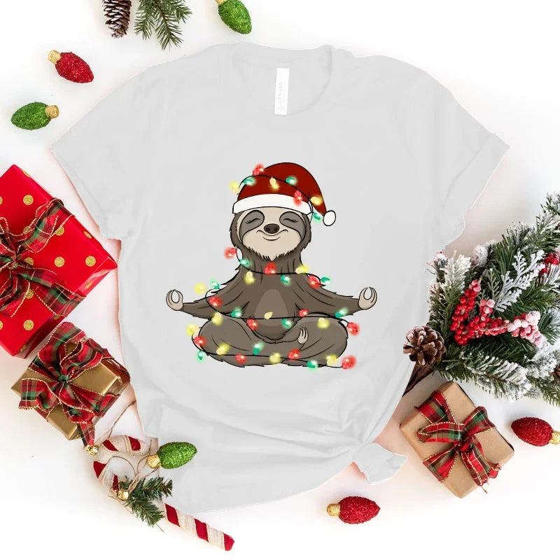 Christmas Fairy Lights Sloth T-Shirt