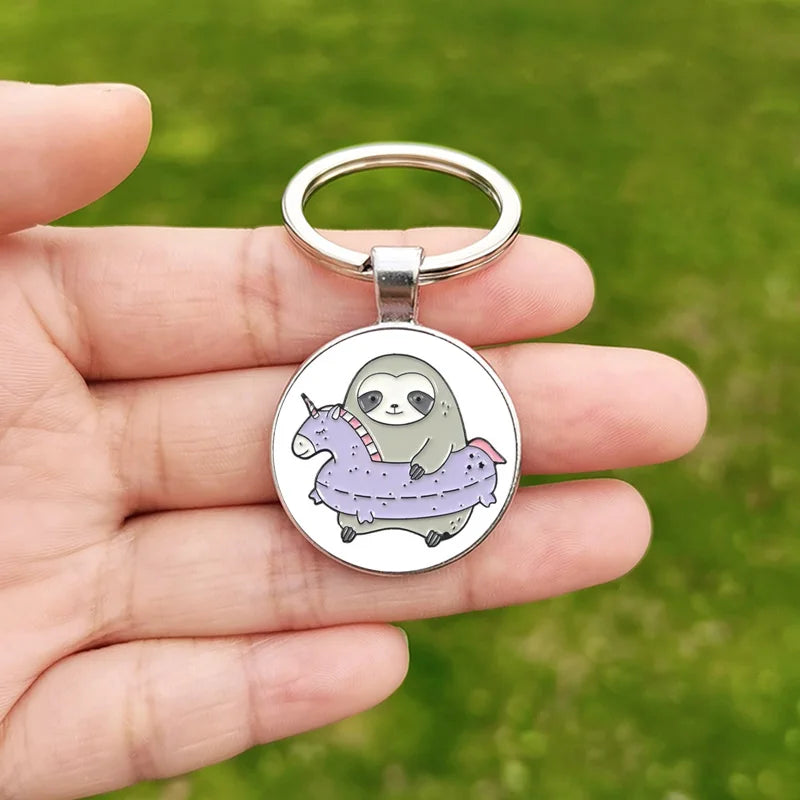 Sloth Keychain Pendant Cartoon Swimming Climbing Tree / Watermelon Sloth