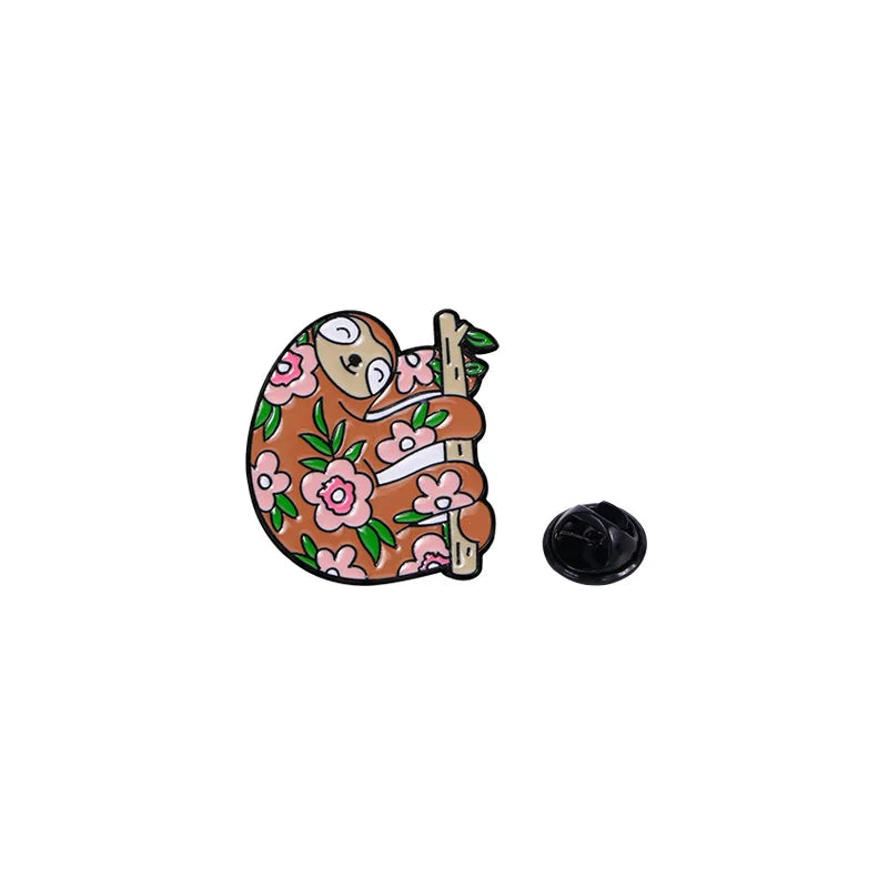 Sloth Enamel Brooch
