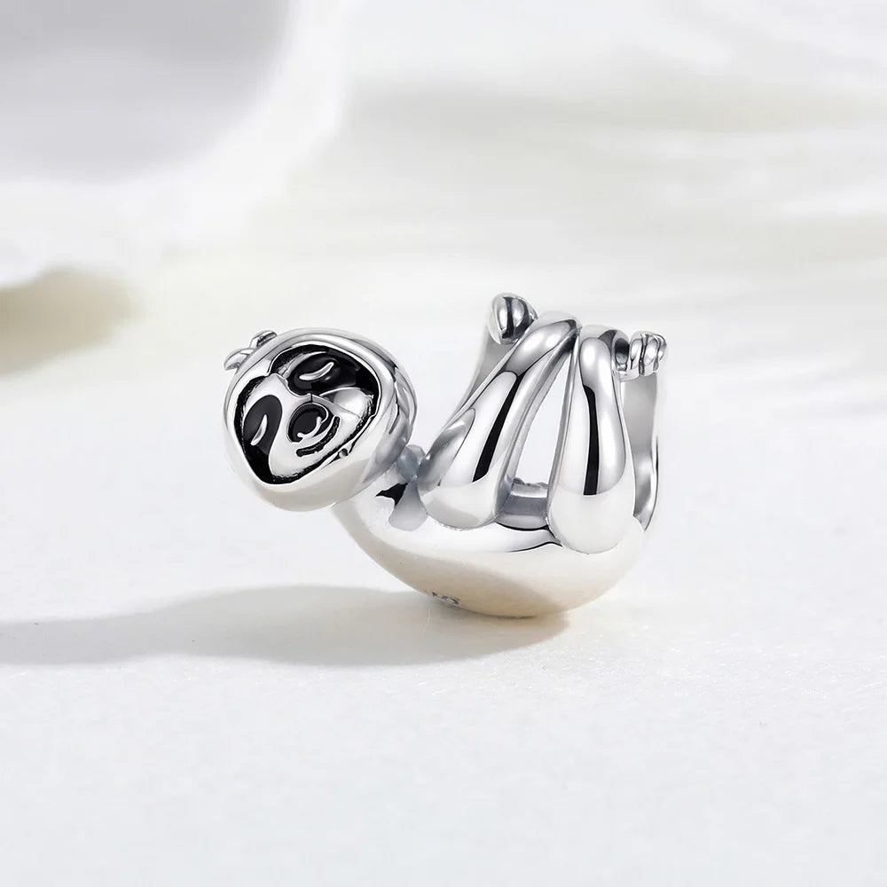 Sterling Silver Cute Sloth Hugging Bead Charm