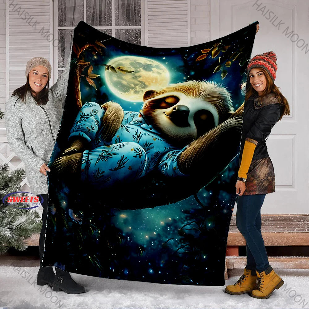 Sloth Sleeping Under The Moon Blanket