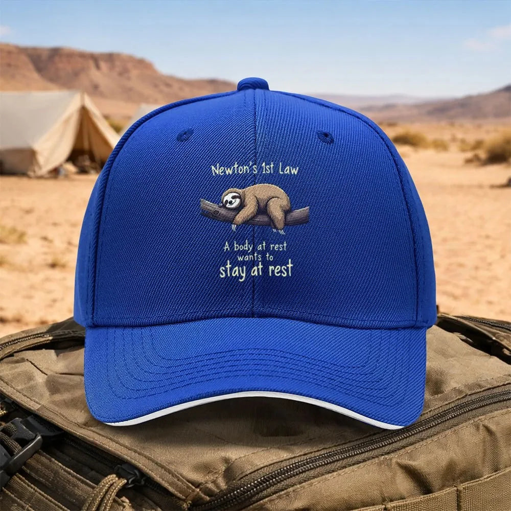 Newton's First Law Sloth Baseball Cap product photo 11