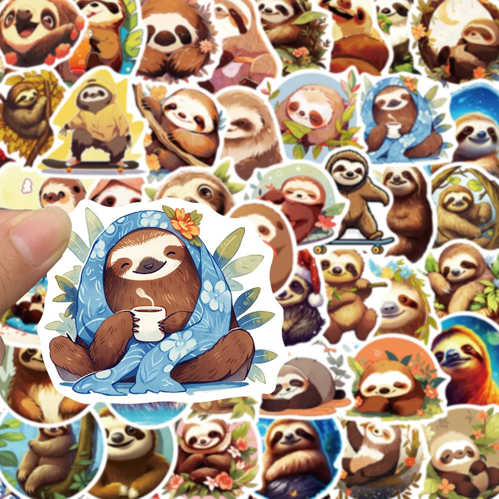 Funny Sloth Anime Stickers