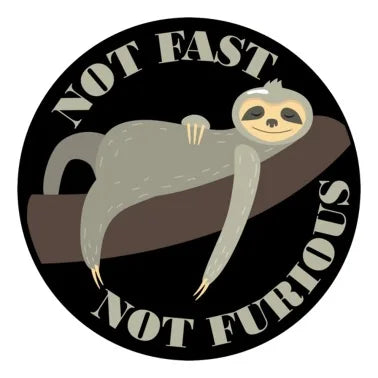 Not Fast Not Furious Sloth Fishing Creative Badge Sticker Motorcycle Laptop Car Truck Bicycle Off-road Racing Helmet Wall Decal