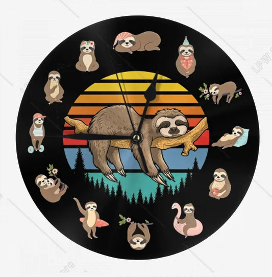 Sunset Lazy Sloth Wall Clock product photo 1