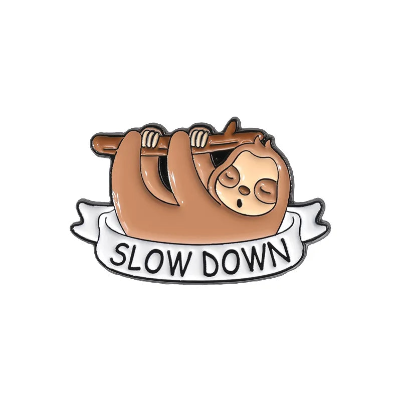 Cartoon Sloth Enamel Pin Badges