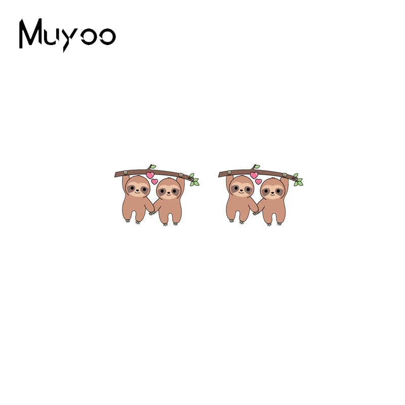 Cartoon Sloth Stud Earrings