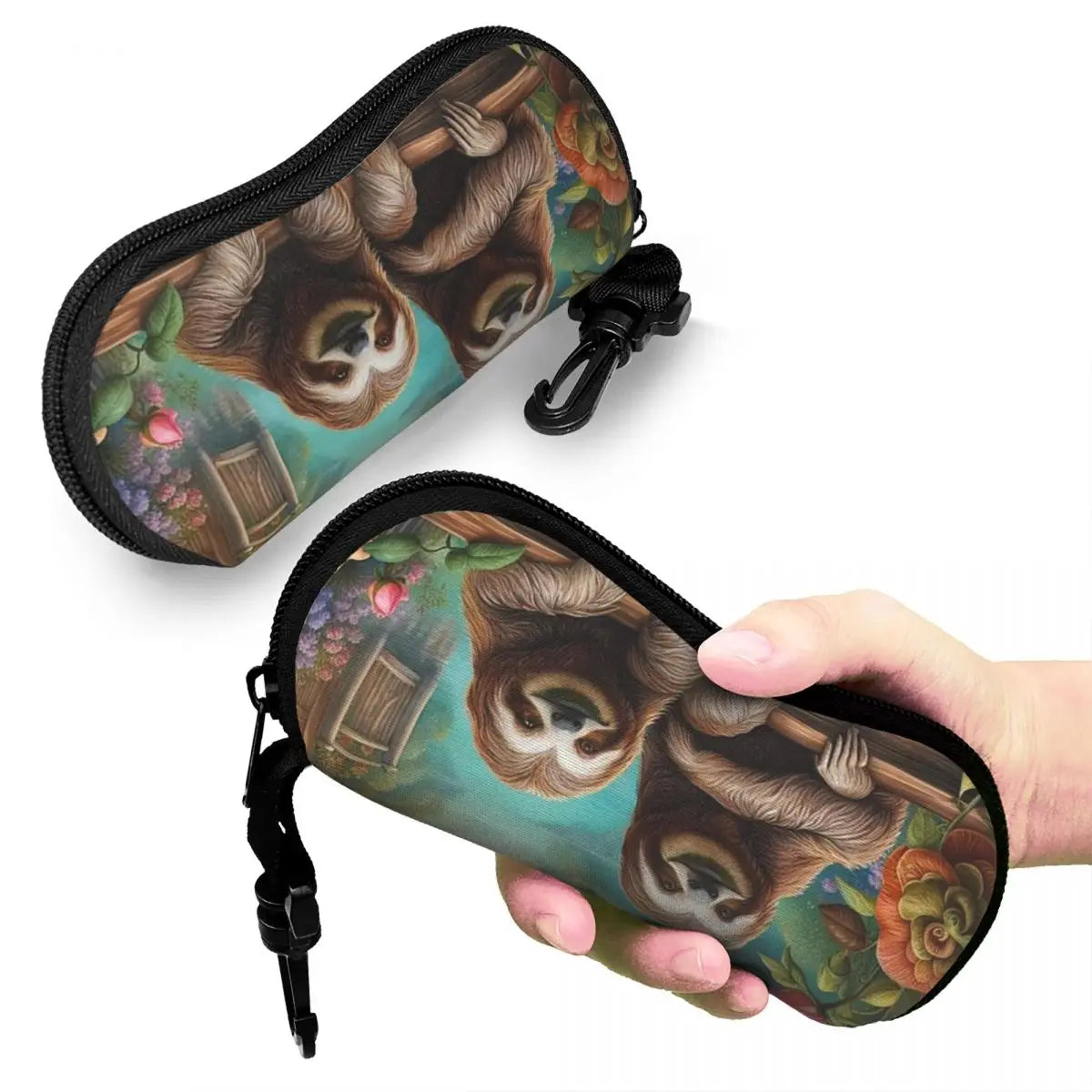 Sloth Print Glasses Case