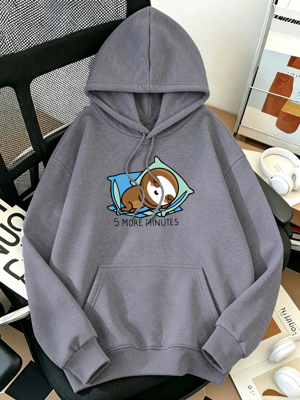 5 More Minutes Sloth Hoodie