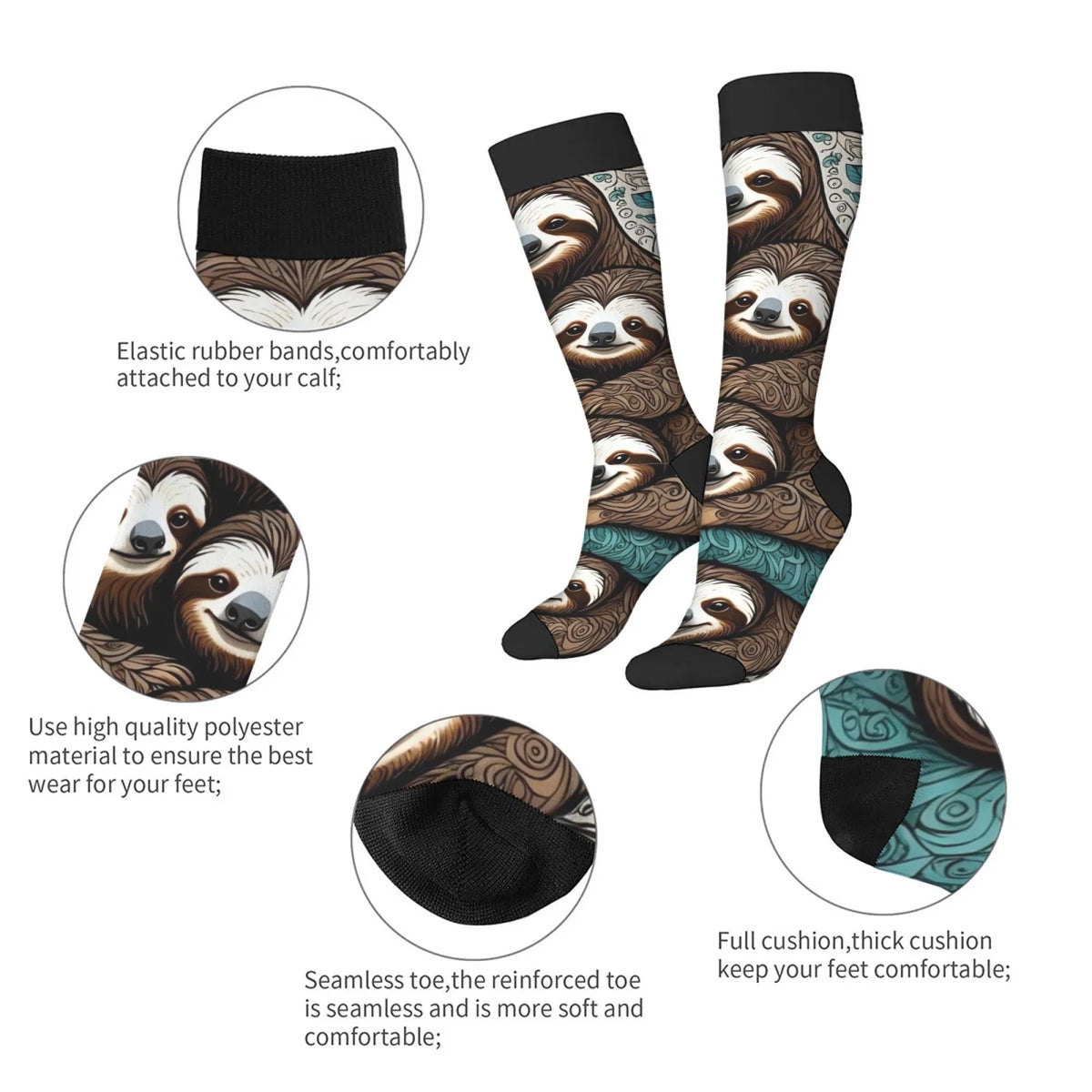 Sloth Face Socks product photo 4
