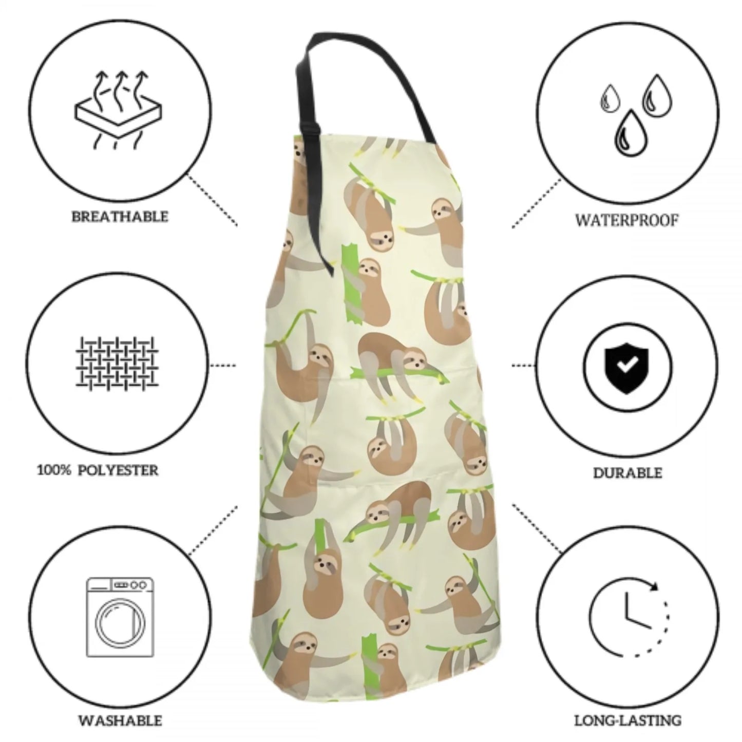 Cute Sloth Waterproof Aprons