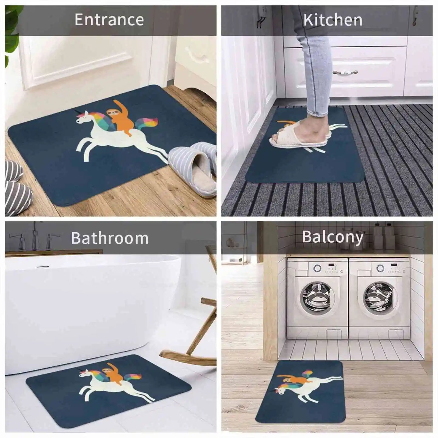 Sloth & Unicorn Door Mat