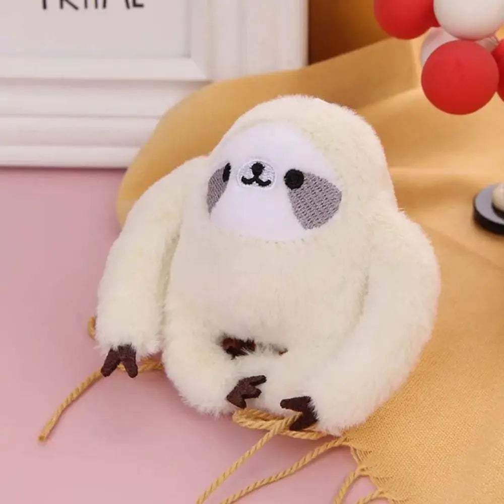 Plush Sloth Plush Keychain