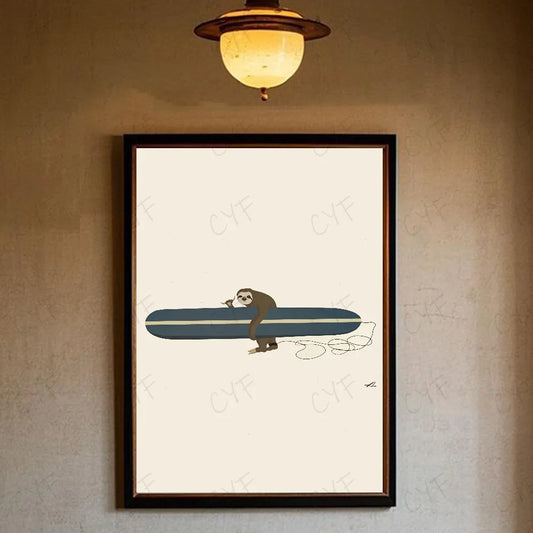 Surfing Sloth Poster