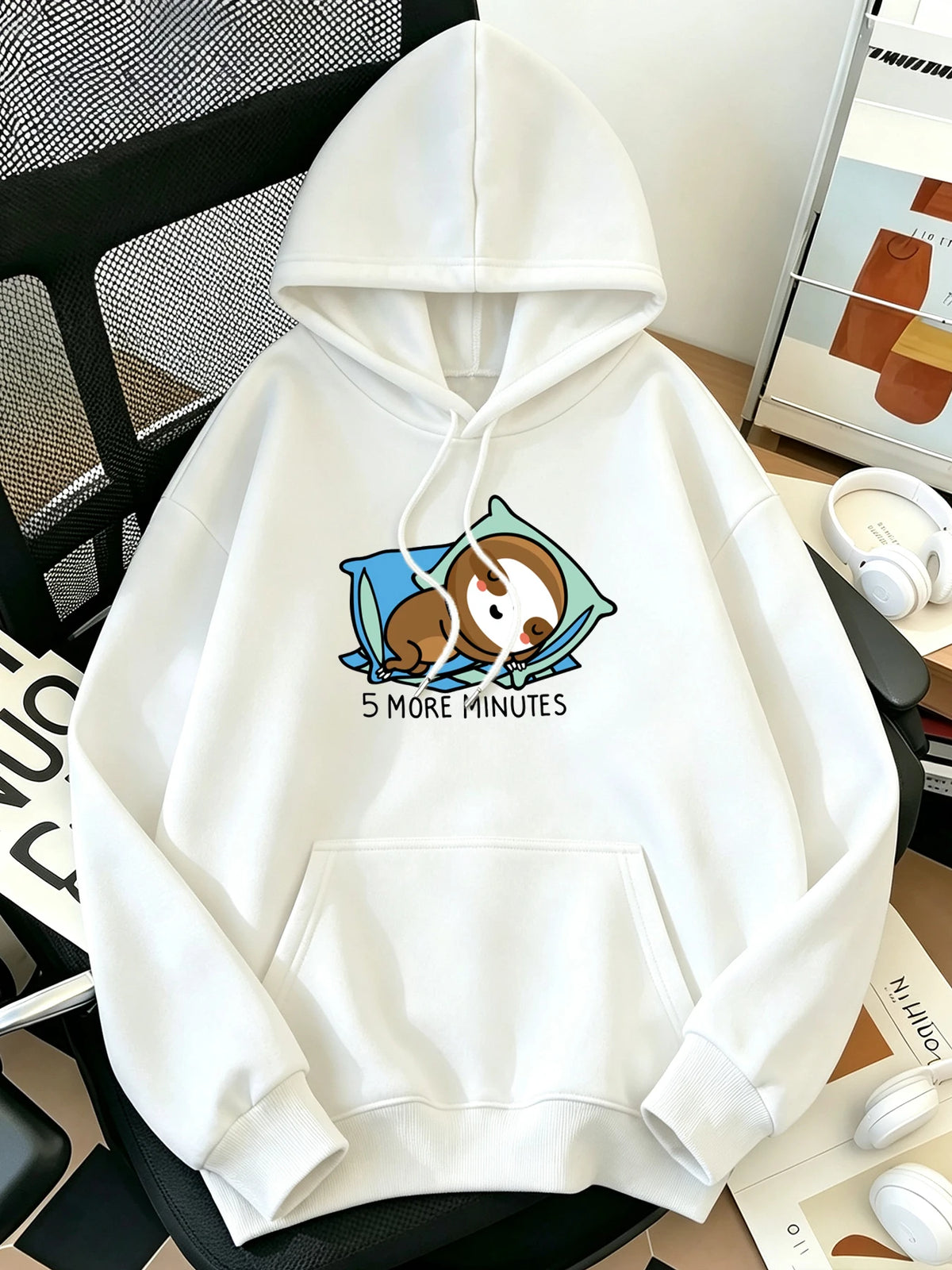 5 More Minutes Sloth Hoodie