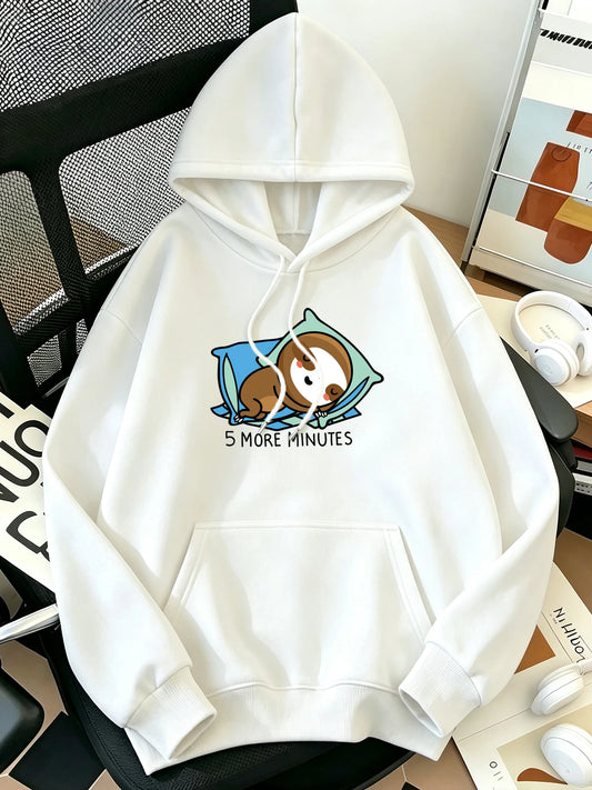 5 More Minutes Sloth Hoodie