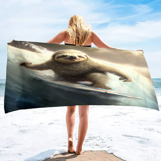 Surfing Sloth Towel