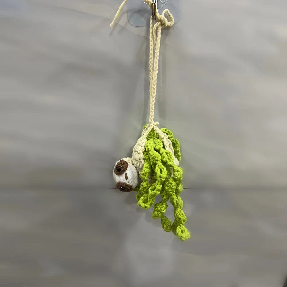 Sloth Hanging Car Crochet Ornament