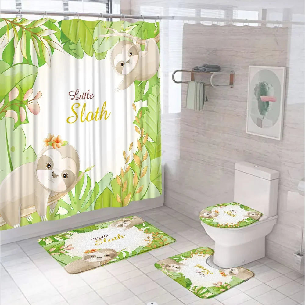 Various Funny Sloth Shower Curtain Set and Bathroom Sets