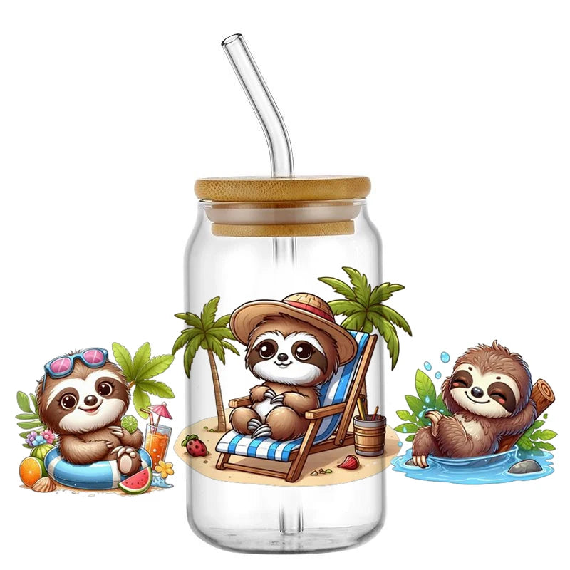 Sloth Decal Easy Peel Rub-On Transfer Sticker