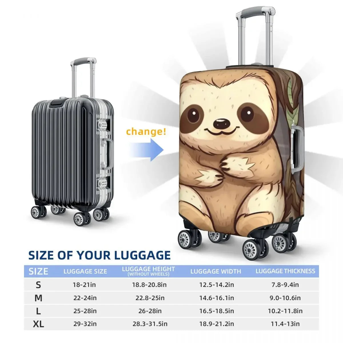 Sloth Luggage Cover