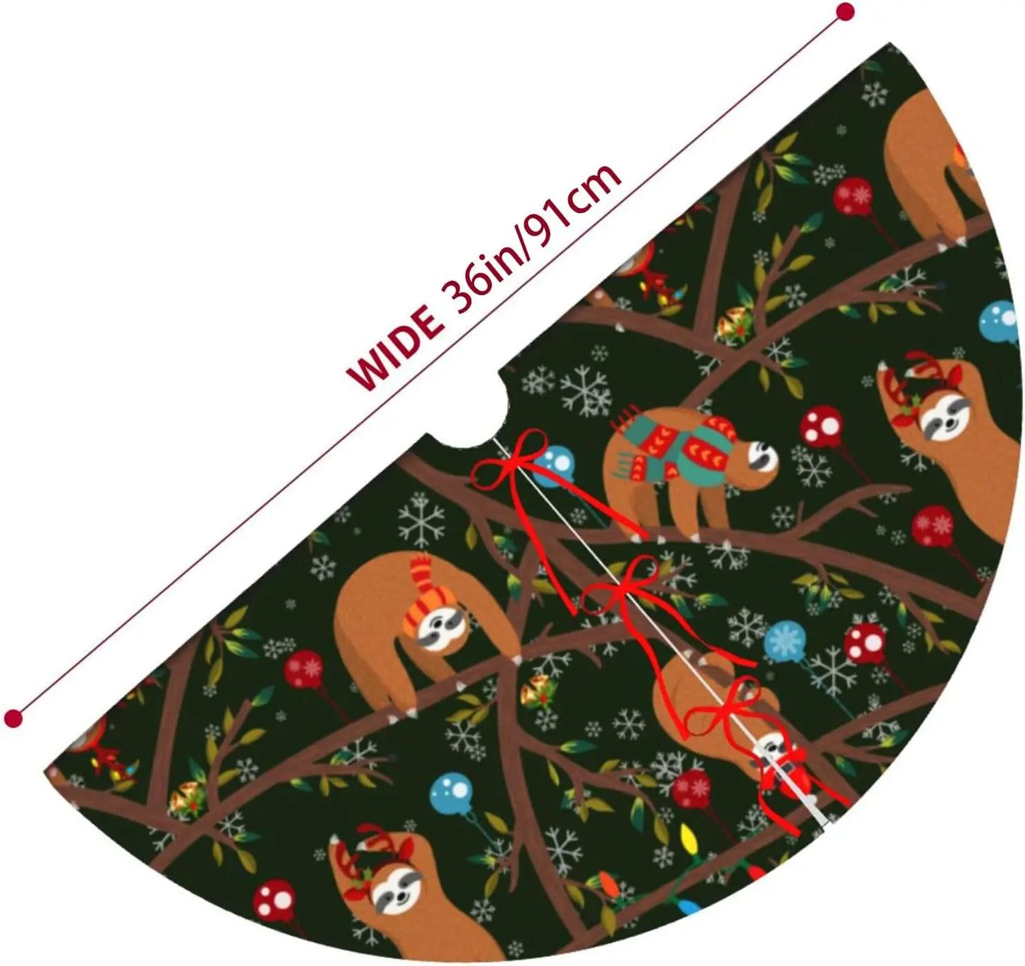 Christmas Tree Skirt Sloth Theme