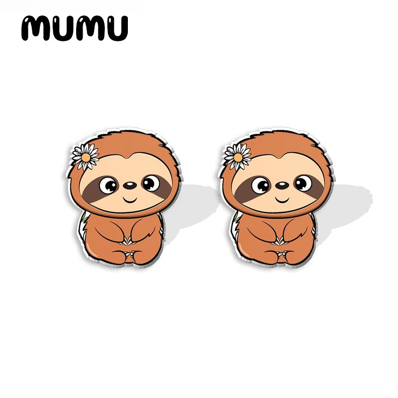 New Cute Sloth Stud Earrings