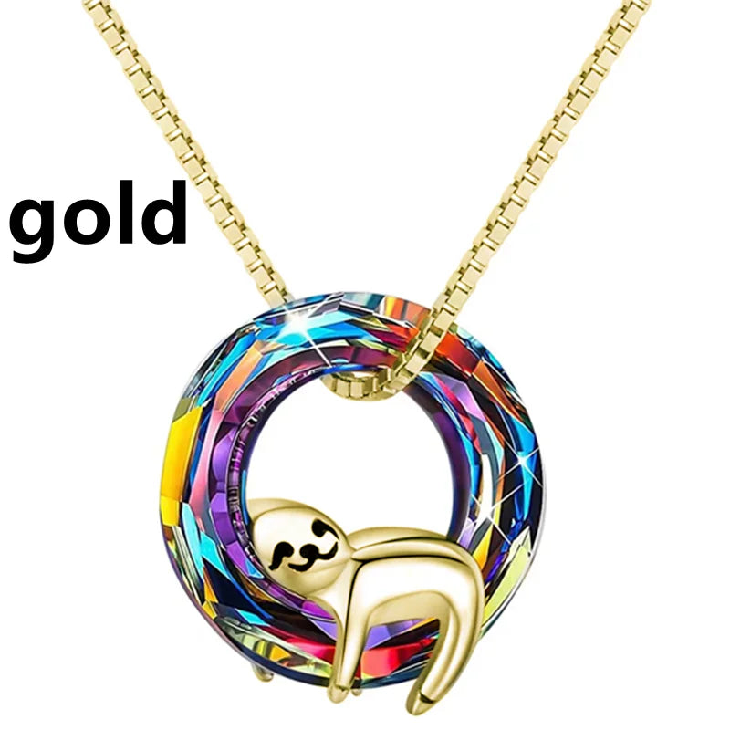 Sloth Round Necklace