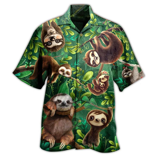 Short Sleeve Sloth Theme Shirt product photo