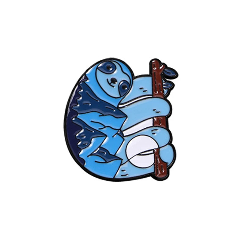 Cartoon Sloth Enamel Pin Badges