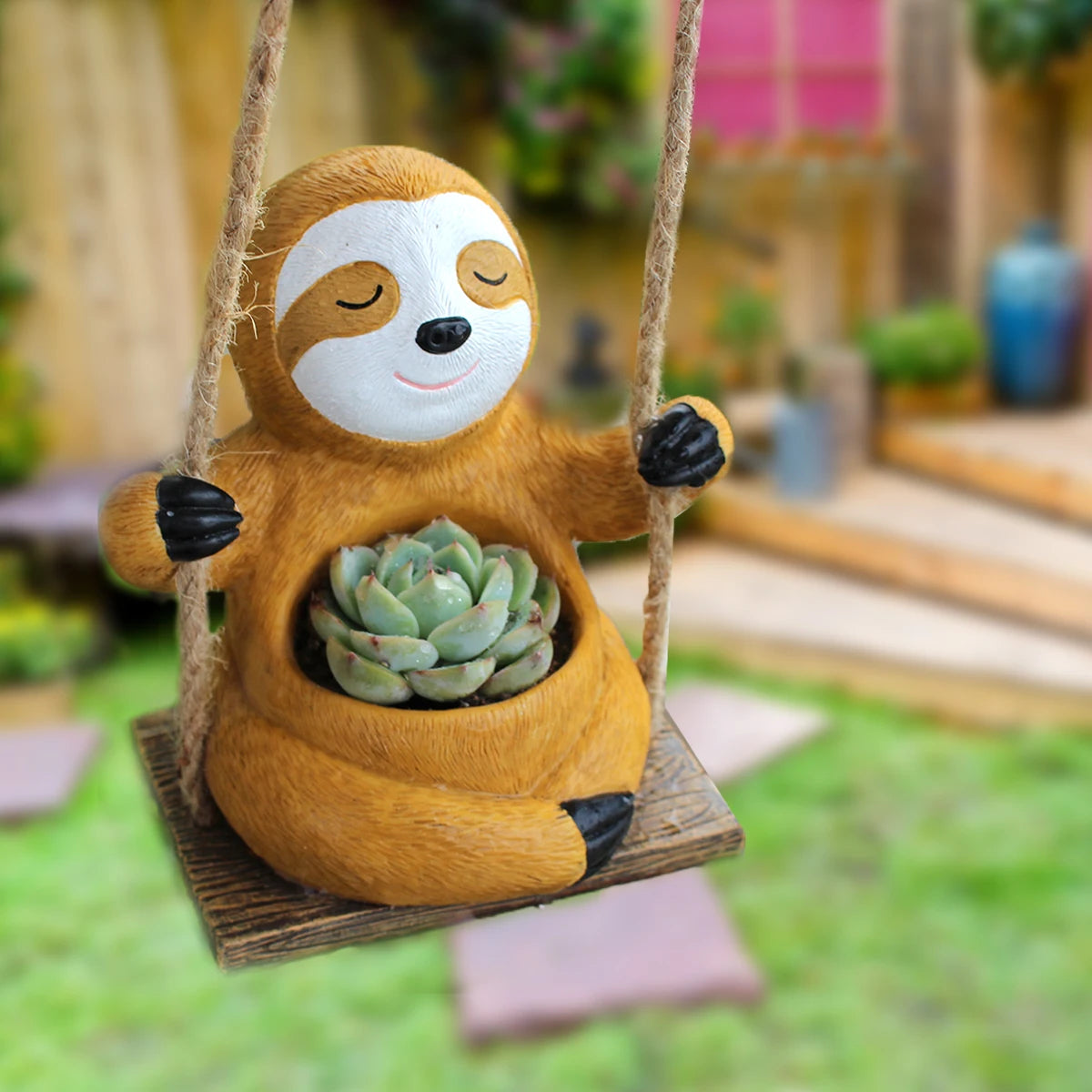 Resin Hanging Sloth Flowerpot