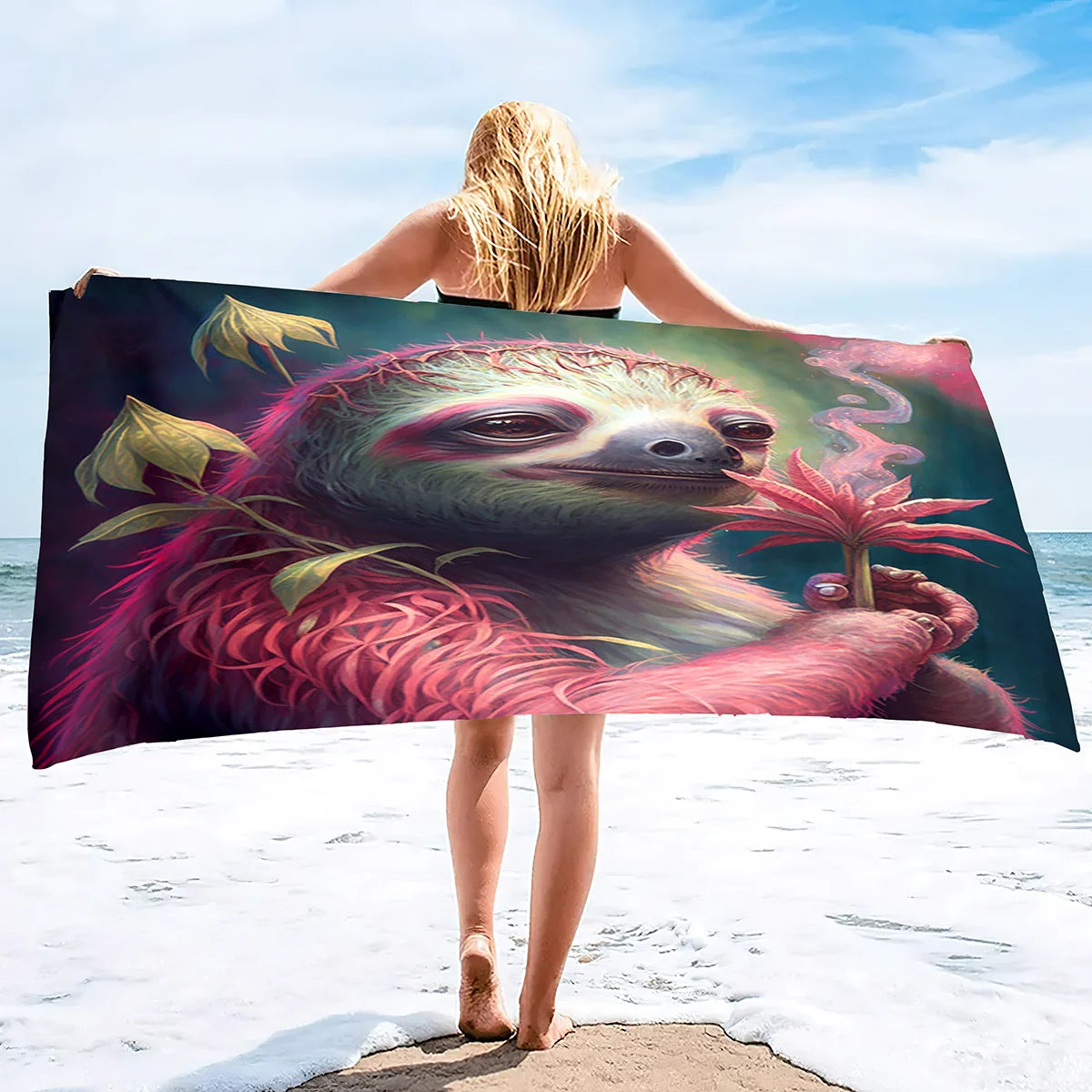 Pink Sloth Towel