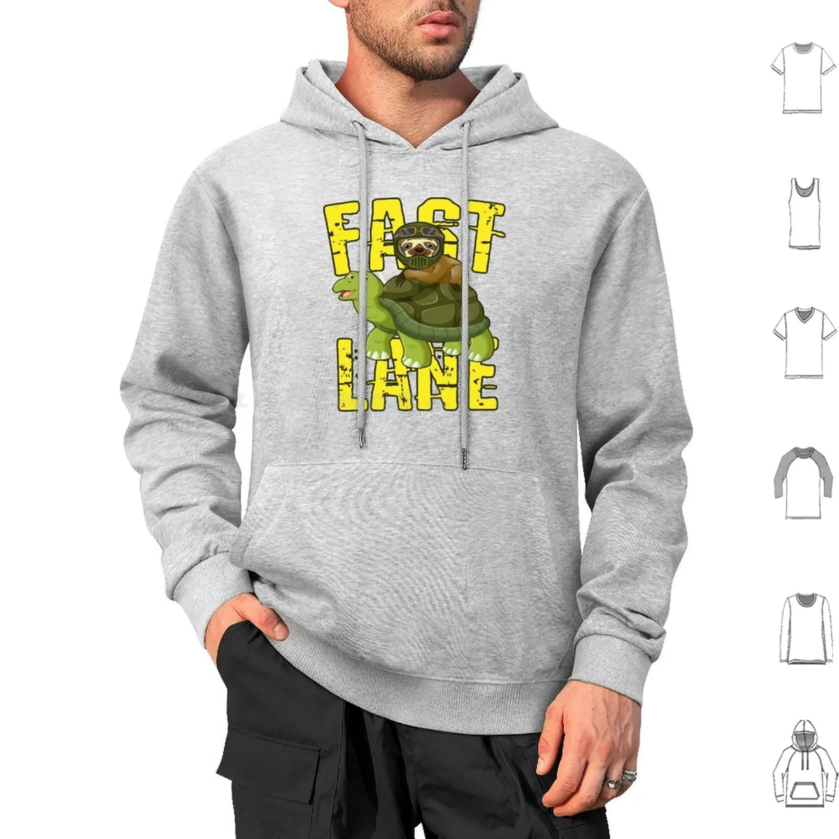 Fast Lane Sloth On Turtle Hoodie