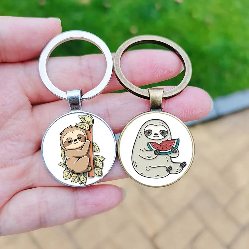 Sloth Keychain Pendant Cartoon Swimming Climbing Tree / Watermelon Sloth