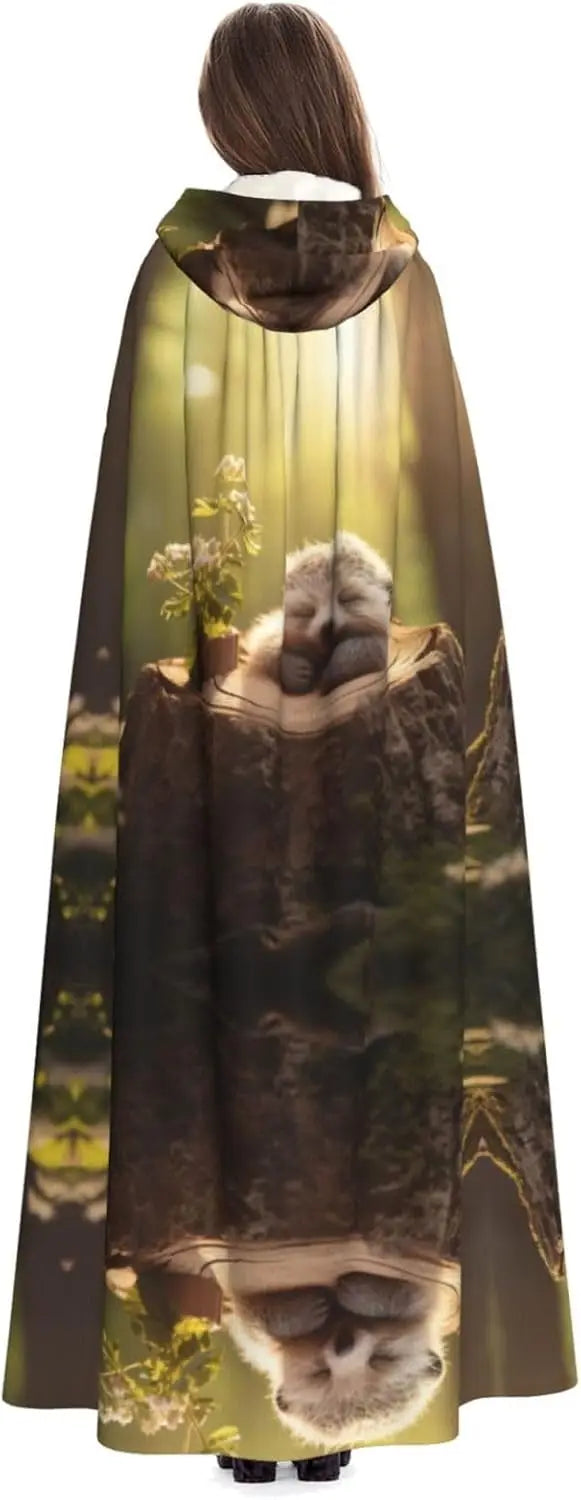 Sloth Design Long Hooded Cloak