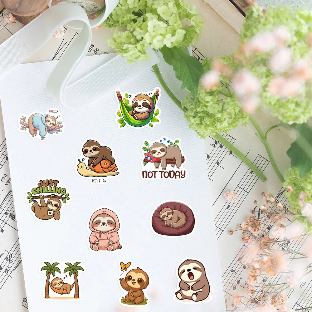 Sloth Vinyl Waterproof Stickers