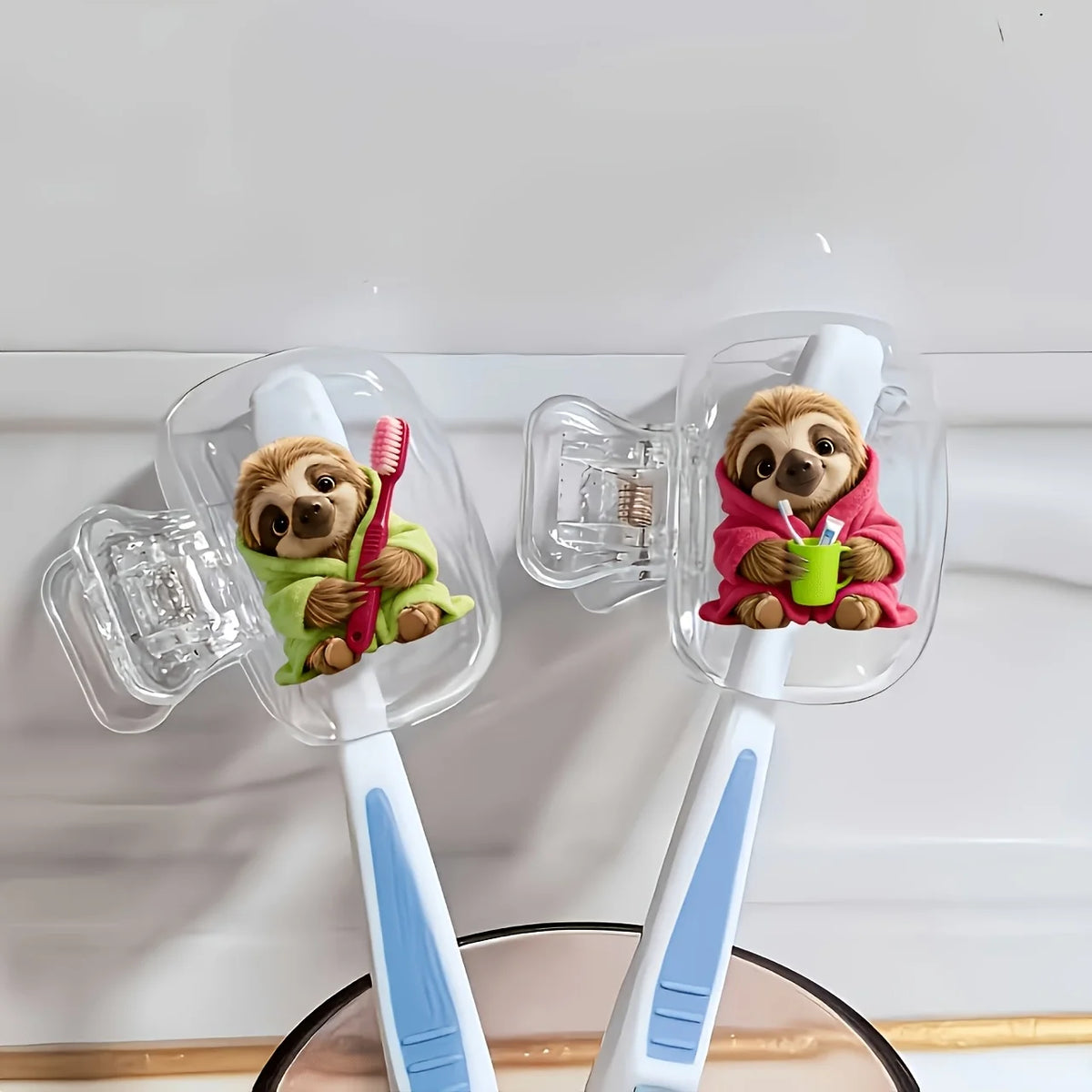 2 Piece Sloth Portable Toothbrush Head Covers