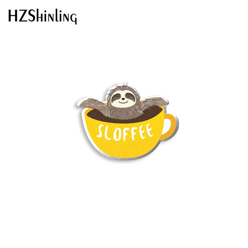 Sloth Acrylic Pin Badge