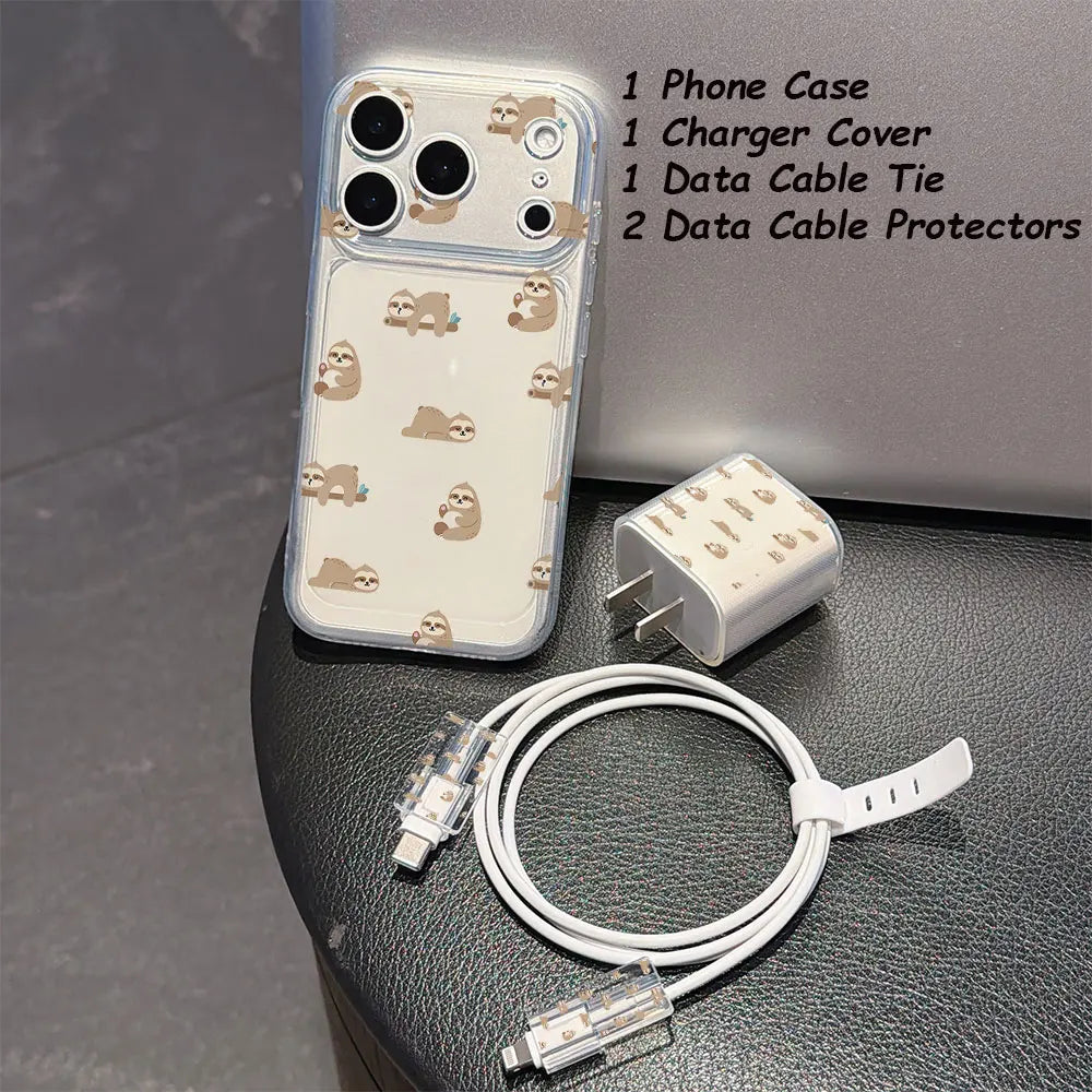 Sleepy Sloth iPhone Case & Charger Cable Set product photo 5