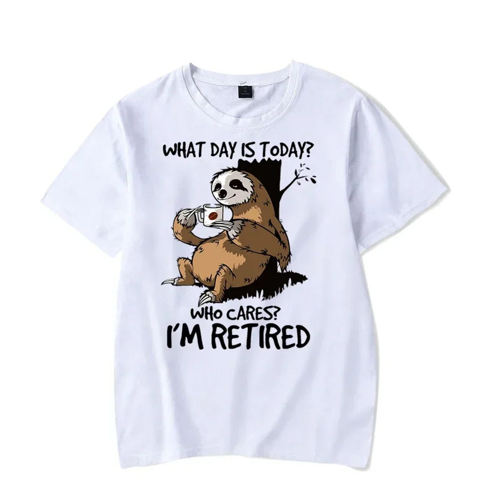 Who Cares I'm Retired Sloth T-shirt